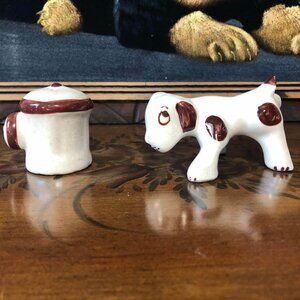 California pottery - Rio Hondo ceramic peeing dog and fire hydrant s&p shakers